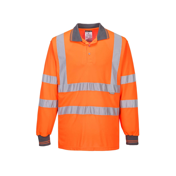 Hi-Vis Rail Long Sleeve Polo Shirt