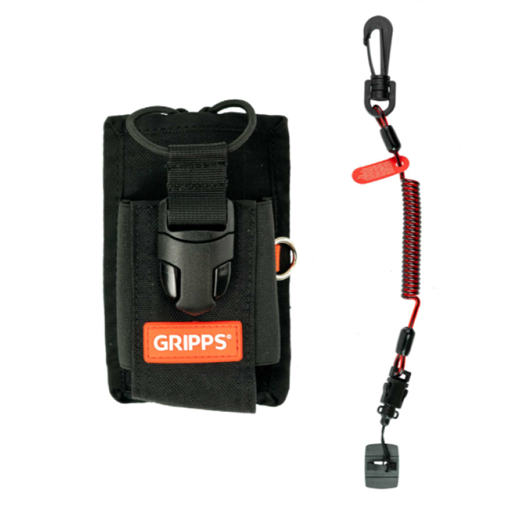 GRIPPS Adjustable Two-Way Radio Holster with Coil E-Tether & E-Catch - 0.5kg / 1.1lb