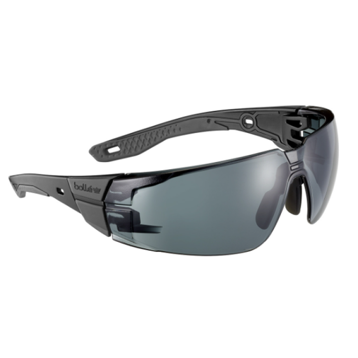 Bolle RUSH+2.0 Platinum Coated Safety Glasses - AS/AF Lens - Smoke - Size M/L