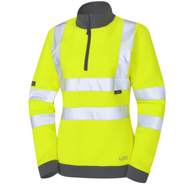 Elberry ISO 20471 Class 2 Women's EcoViz® PC 1/4 Zip Sweatshirt
