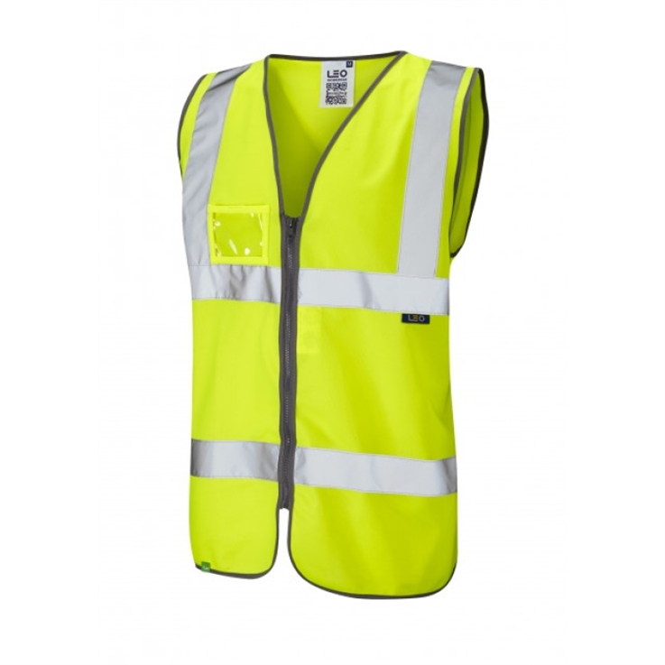 Rumsam ISO 20471 Class 2 Waistcoat Zip Front & ID Pocket Yellow