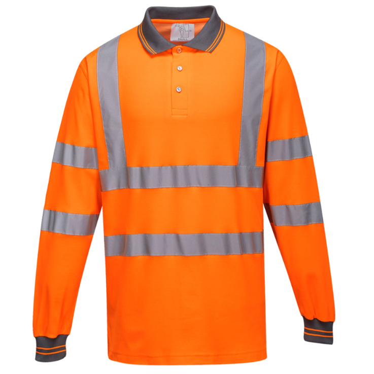 Class 3 Hi-Vis Bird Eye Polo Shirt - Orange
