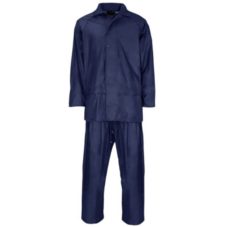 Two-Piece Nylon Rainsuit - Navy
