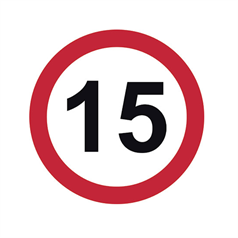 15mph 450mm circle RA1 Reflective 3mm Aluminium Comp c/w Channelling