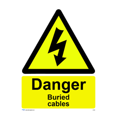 Danger - Buried Cables - 11: ACM (Dibond) Wht/Wht - K: (400x300mm)
