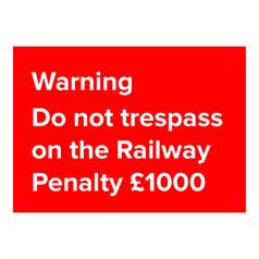 Warning Do Not Trespass - 11: ACM (Dibond) - AA: (210x297mm (A4)) C/w drill holes
