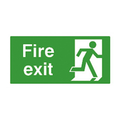 Final fire exit - right - 1: Rigid Plastic - (300x150mm)