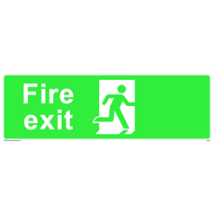 Fire exit - down- 1: Rigid Plastic - G: (300x100mm)