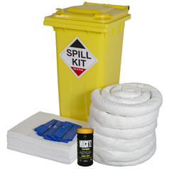 Oil / Fuel Spill Kit c/w 120L Yellow Wheeled Bin