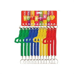 Plastic Coiled Key Ring Bungee - Pk of 12 - 200mm