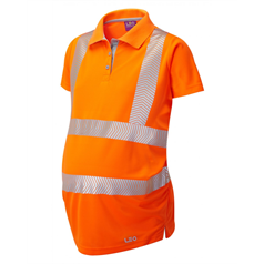 Lovacott ISO 20471 Class 2 Coolviz Ultra Women's Maternity Polo Shirt Orange