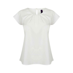 Women's Pleat Front Short Sleeve Blouse