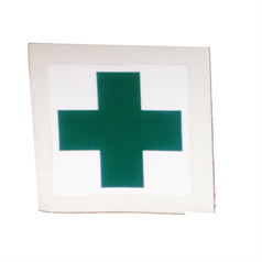 First Aid Helmet Sticker (Green On White) - Self Adhesive