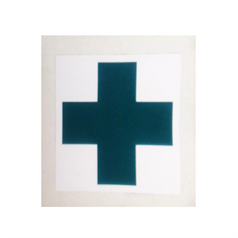 First Aid Helmet Sticker (White On Green) - Self Adhesive