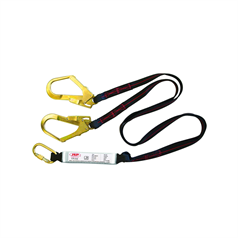 Forked Twin Tail Shock Absorbing Lanyard c/w Scaffold Snaphooks - 2.00m