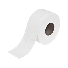 2 Ply Mini Jumbo Toilet Roll (pk-12) - White - 60mm core