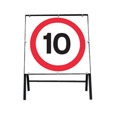 10 mph speed restriction sign - 750mm - Reflective