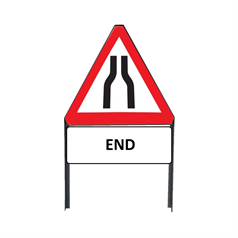 Road Narrows Both Sides Sign - 750mm