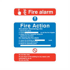 Fire action/call point without lift - 1: Rigid Plastic - (300x250mm)