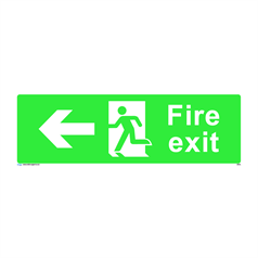 Fire exit - left - 1: Rigid Plastic - (450x150mm)