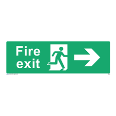 Fire exit - right - 1: Rigid Plastic - (450x150mm)