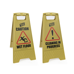 ECO Caution Cleaning In Progress / Wet Floor Free  Standing Sign - 300 x 575mm