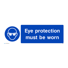 Eye protection must be worn - 1: Rigid Plastic - (600x200mm)