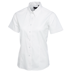 Women's Short Sleeve Oxford Shirt - White