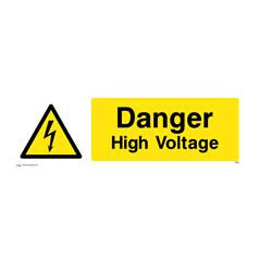 Danger high voltage - 1: Rigid Plastic - (600x200mm)