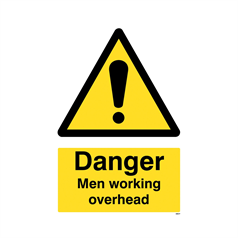 Danger men working overhead - 1: Rigid Plastic - (600x400mm)