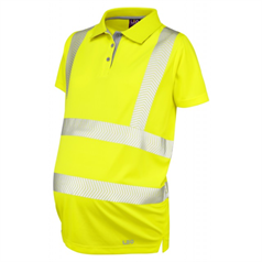 LEO LOVACOTT ISO 20471 Class 2 EcoViz Performance+ Maternity Polo Shirt - Yellow