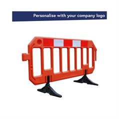 Constructor Blow Moulded Pedestrian Barrier with Anti-Trip feet - Orange - 1m x 2m