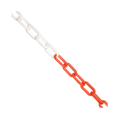 Red/White Plastic Chain - Red/White - 25mx 6mm