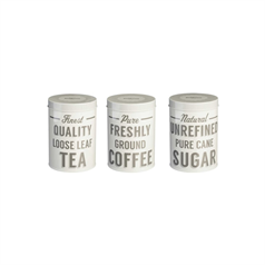 Tea, Coffee & Sugar Storage Cannisters - Set of 3 - Various - (H)150mm x (W)150mm x (D)300mm