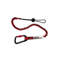Personal Tool Lanyard w/ Aluminium Screwgate Karabiner & Barrel Choke - Red/Black - 6.8kg SWL, 1.3M