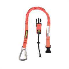 Personal Webbing Tool Lanyard Single S/S Screwgate Karabiner & Quick-Release Clip 0.6-1.2M,2.2kg SWL