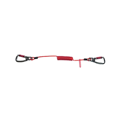 Fallproof HD Coil Tool Lanyard with Aluminium Twistlock Karabiners - Red - 53cm-150cm. 2.5kg SWL