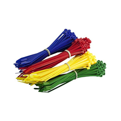 Cable Ties - Mixed colours (Green, Yellow, Brown, Orange, Purple, White and Red). 100 of each colour