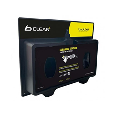 Bollé B600 lens cleaning station with 500ml cleaning spray and 2 packs of 200 tissues