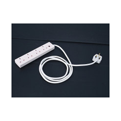 240v 13amp Extension Lead c/w 4 x 13amp Sockets - 2m 4 gang
