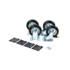 4 Piece 160mm Castor Set for Security Boxes  2 x Fixed 2 x Swivel & Brake