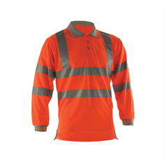Hi-Vis Pulsarail Polyester Long Sleeved Polo Shirt