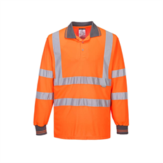 Hi-Vis Rail Long Sleeve Polo Shirt