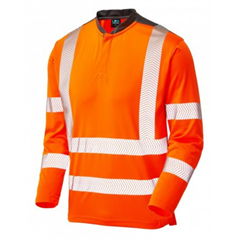 LEO WATERMOUTH ISO 20471 Class 3 Performance Sleeved T-Shirt - Orange