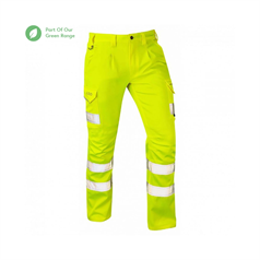 LEO KINGFORD ISO 20471 Class 1 EcoViz® PCX Stretch Cargo Trouser - Yellow