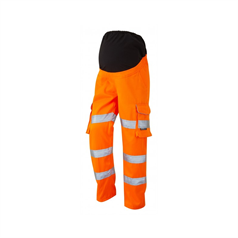 LEO VERITY ISO 20471 Class 2 Women's Poly/Cotton Women's Maternity Cargo Trouser - Orange