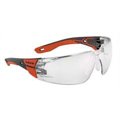 Bolle RUSH+ 2.0, Platinum Coated Safety Glasses - AS/AF Lens - Clear - Size M/L