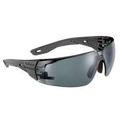 Bolle RUSH+2.0 Platinum Coated Safety Glasses - AS/AF Lens - Smoke - Size M/L