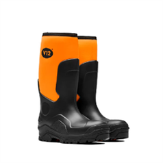 V12 Groundworker PU Safety Wellington Black/Orange