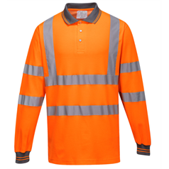 Class 3 Hi-Vis Bird Eye Polo Shirt - Orange